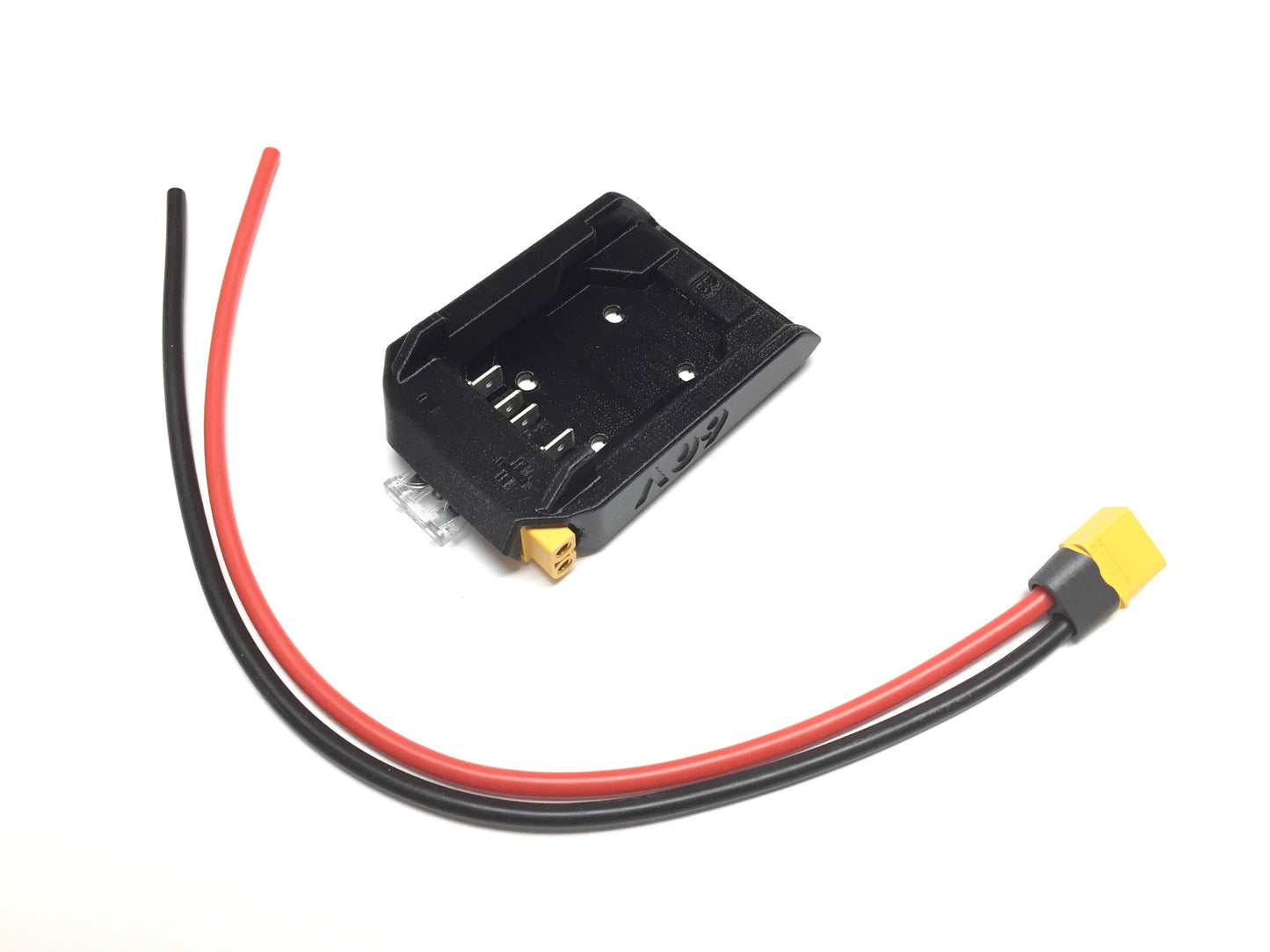 XT60 adapter with integrated fuse adapter for Dewalt 60V MAX battery