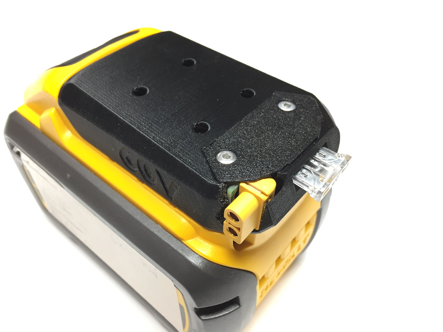 XT60 adapter with integrated fuse adapter for Dewalt 60V MAX battery