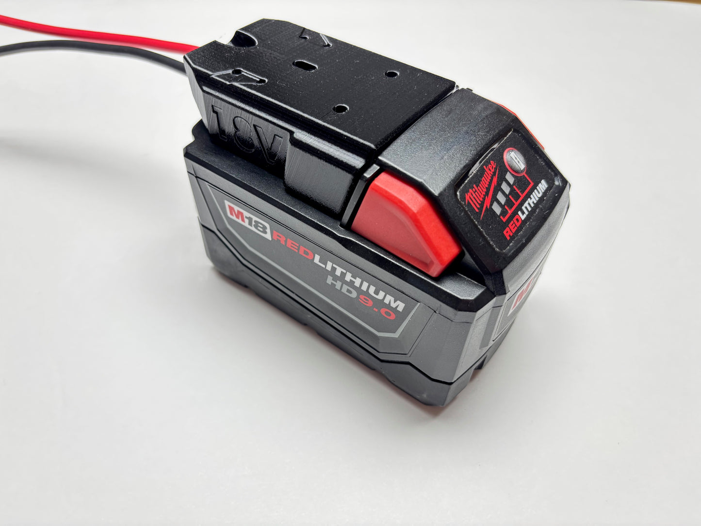 Dual Industrial adapter for Milwaukee 18V or Dewalt 20V MAX battery
