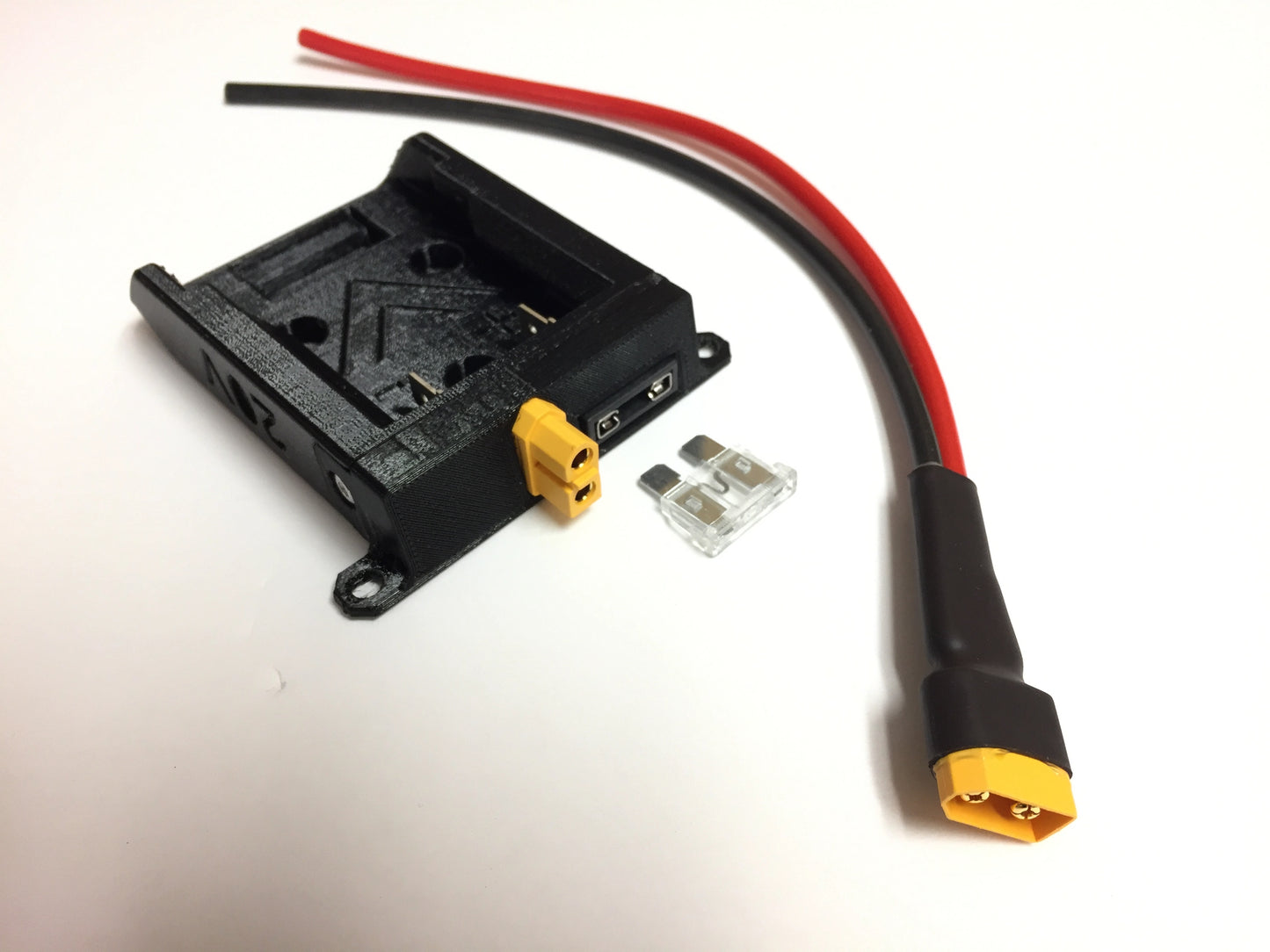 XT60 adapter with integrated fuse adapter for Dewalt 20V MAX or Hercules battery