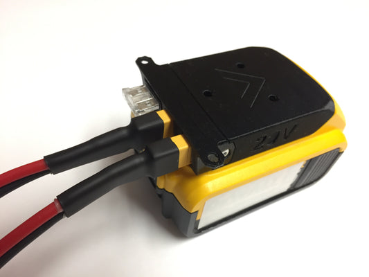 XT60 adapter with integrated fuse adapter for Dewalt 20V MAX or Hercules battery