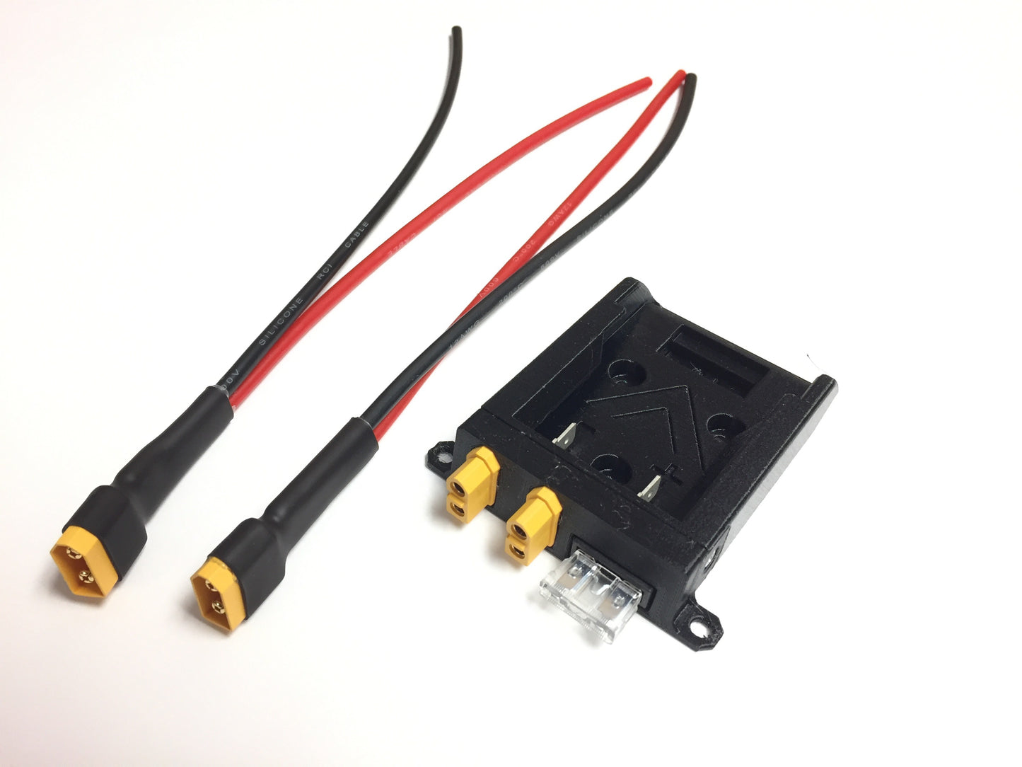 XT60 adapter with integrated fuse adapter for Dewalt 20V MAX or Hercules battery