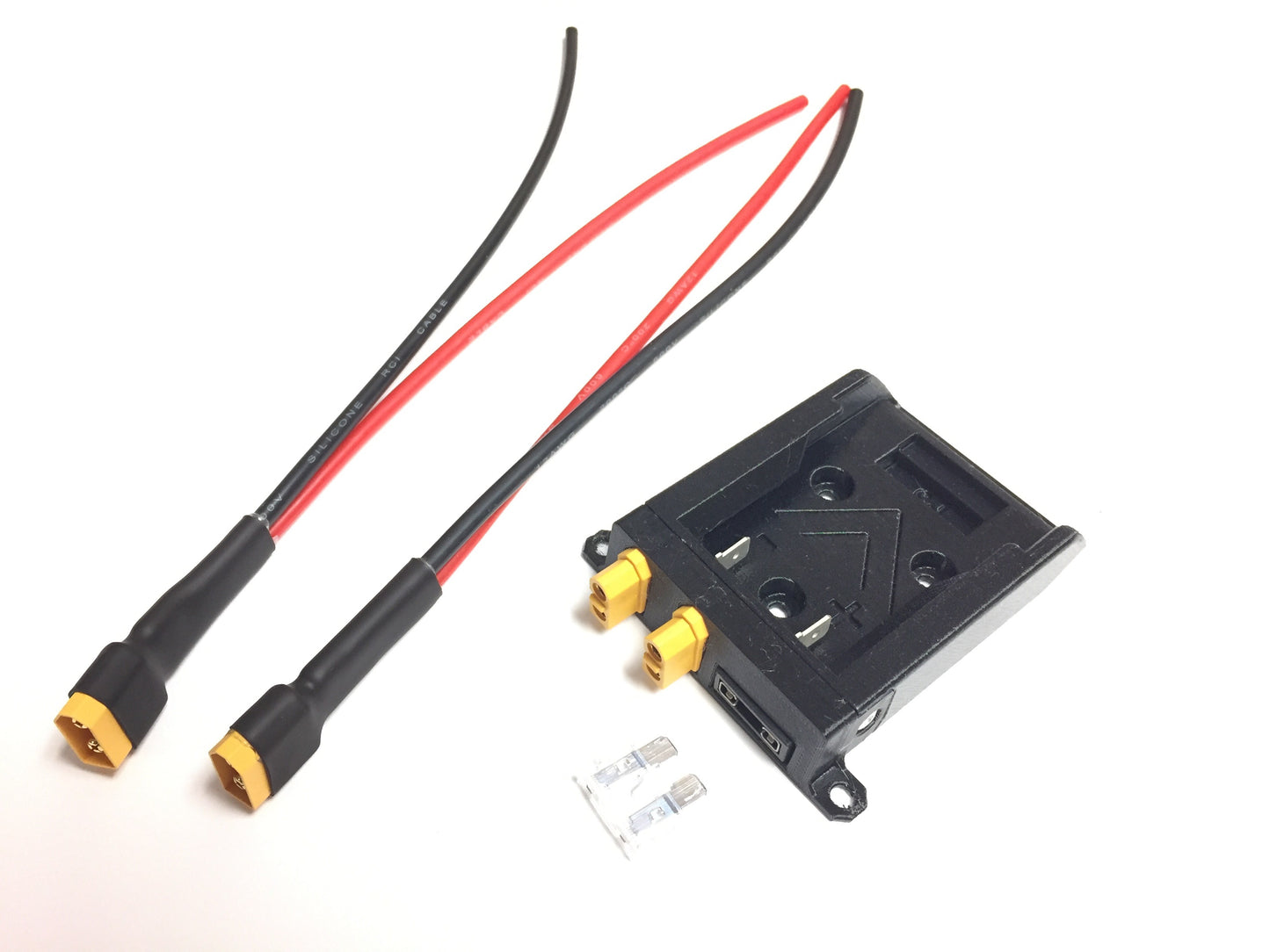 XT60 adapter with integrated fuse adapter for Dewalt 20V MAX or Hercules battery