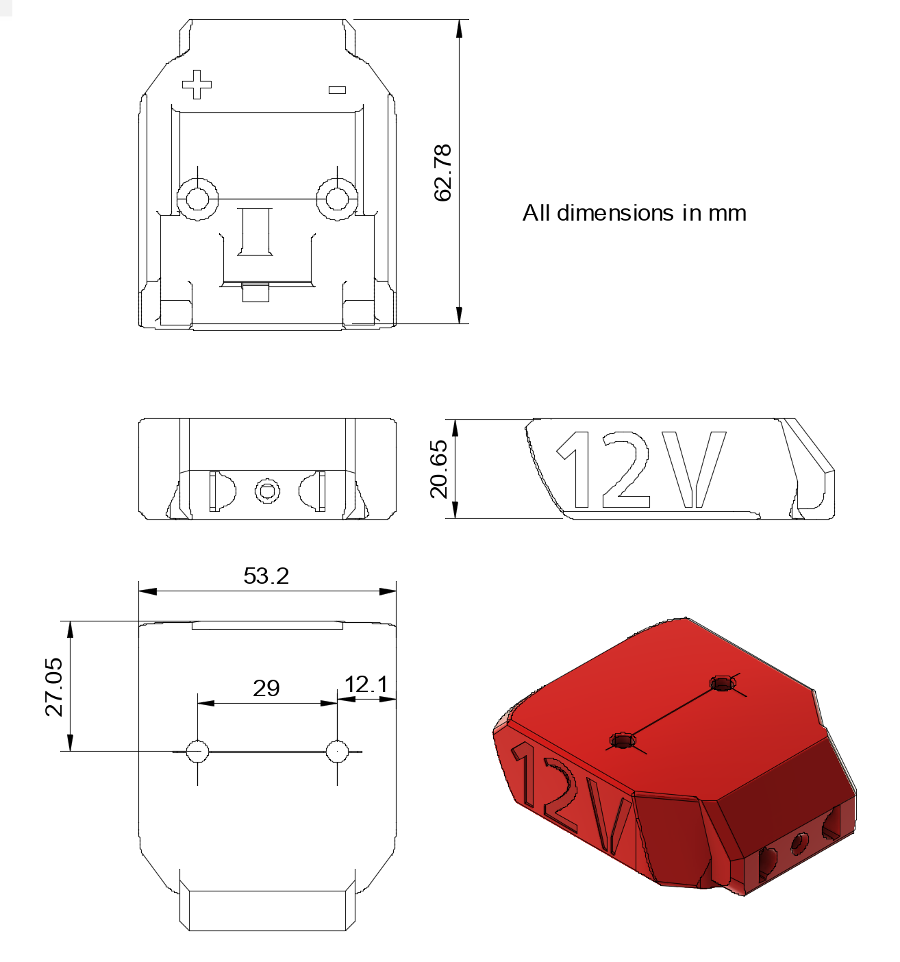 X adapter for Dewalt 12V MAX battery