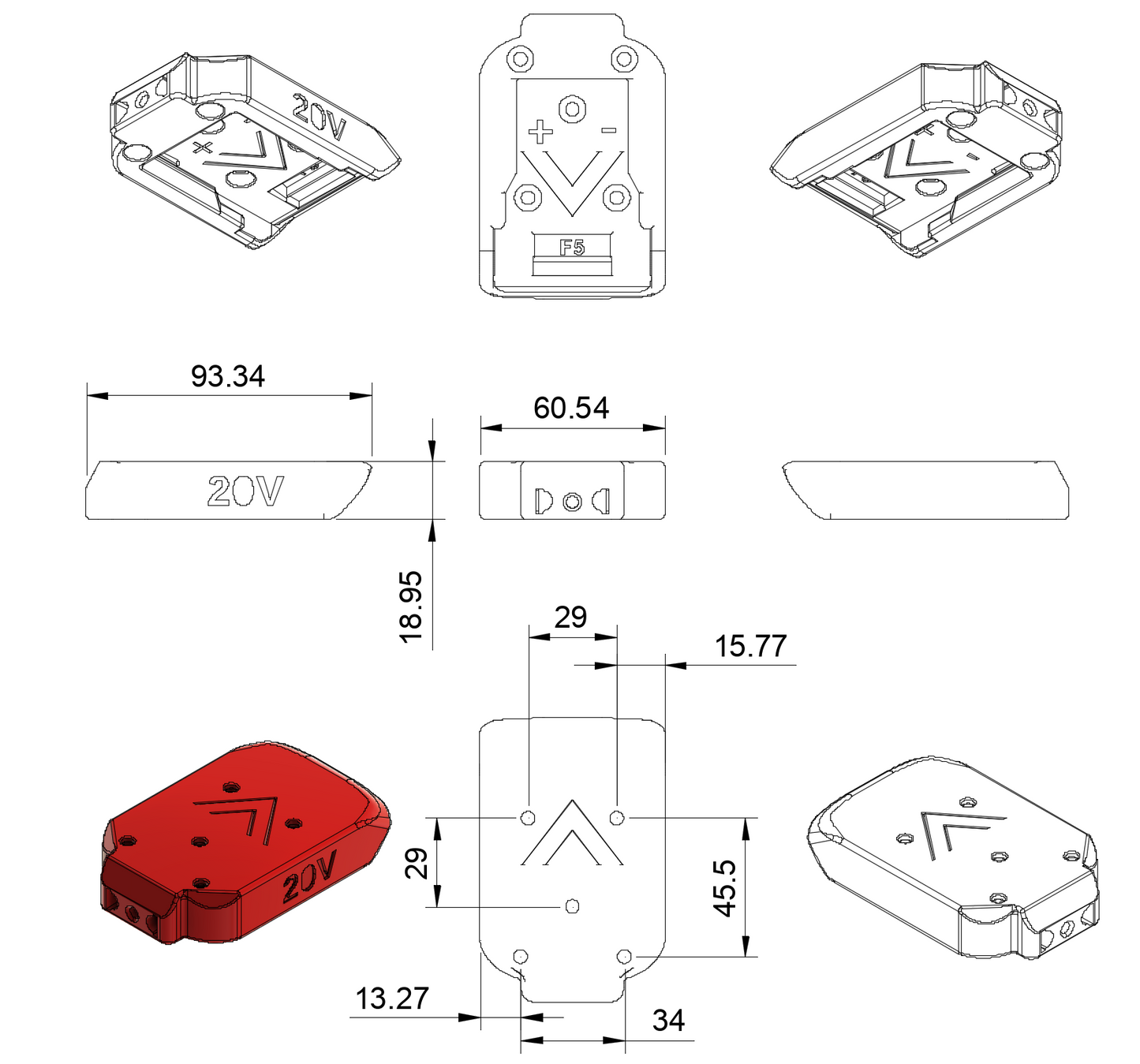 XT adapter for Dewalt 20V MAX or Hercules battery