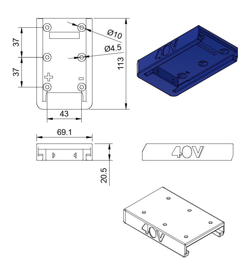 X adapter for Hart 40V Hart battery
