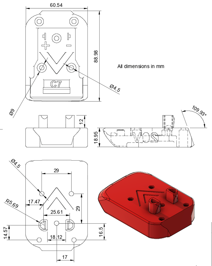 XT Right Angle adapter for Dewalt 20V MAX or Hercules battery