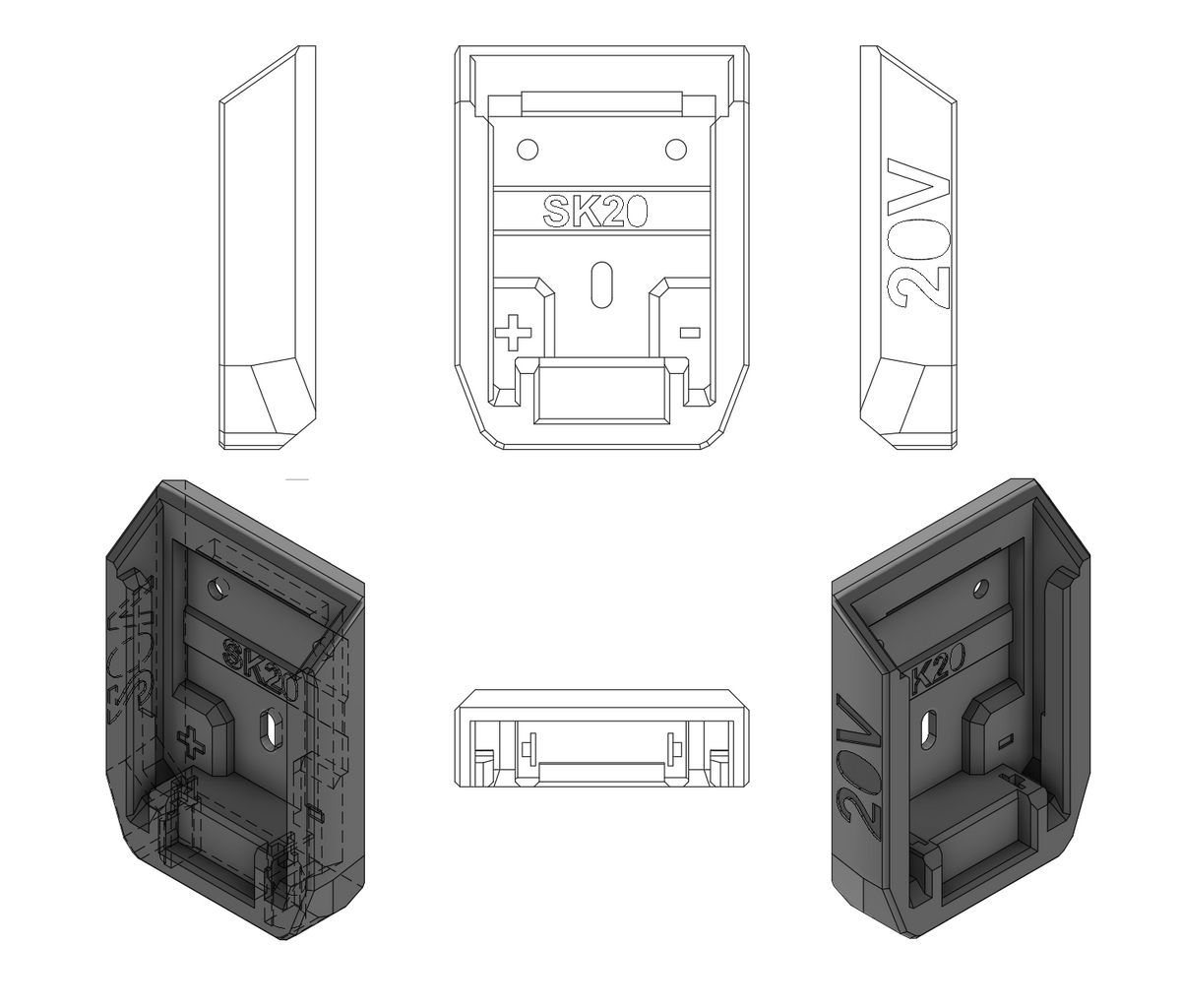 adapter for SKIL 20V PWR Core Power battery
