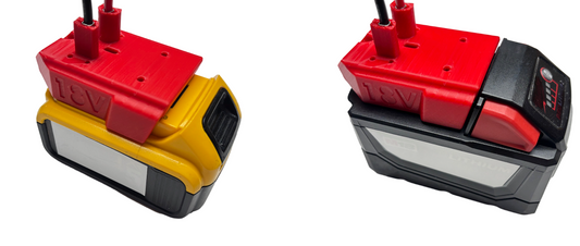 Dual X Right Angle adapter for Milwaukee 18V or Dewalt 20V MAX battery